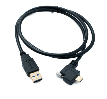 SYSTEM-S USB 3.1 Kabel 100 cm Typ C Stecker zu 3.0 A Stecker Winkel Left Right Angled