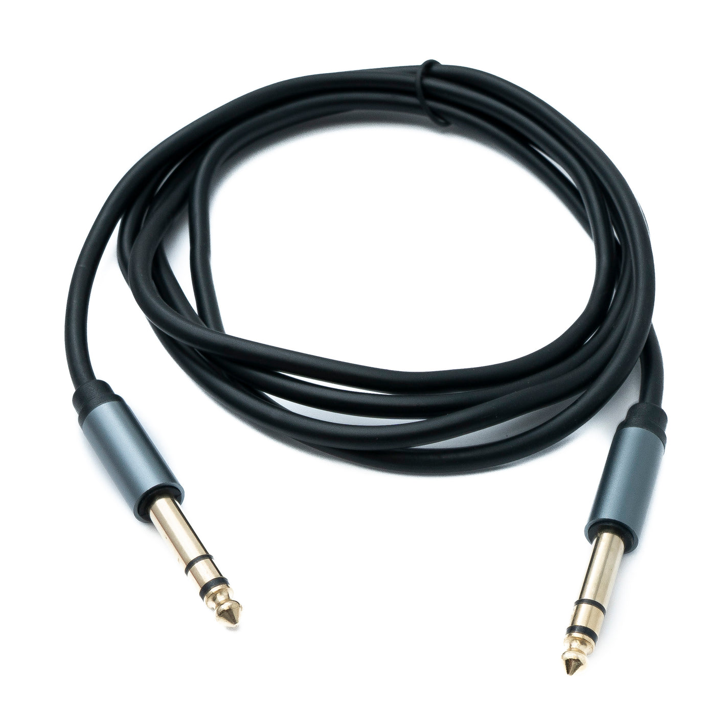 SYSTEM-S Audio Klinke Kabel 180 cm AUX 6,35 mm 3 polig TRS Stecker zu Stecker Adapter