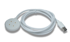 SYSTEM-S USB 3.1 Kabel 100 cm Ladestation für Fitbit Versa 4 3 Sense 2 1 in Weiß