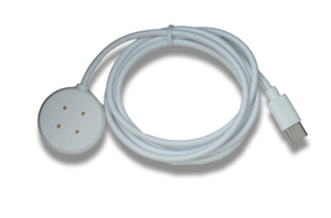 SYSTEM-S USB 3.1 Kabel 100 cm Ladestation für Fitbit Versa 4 3 Sense 2 1 in Weiß
