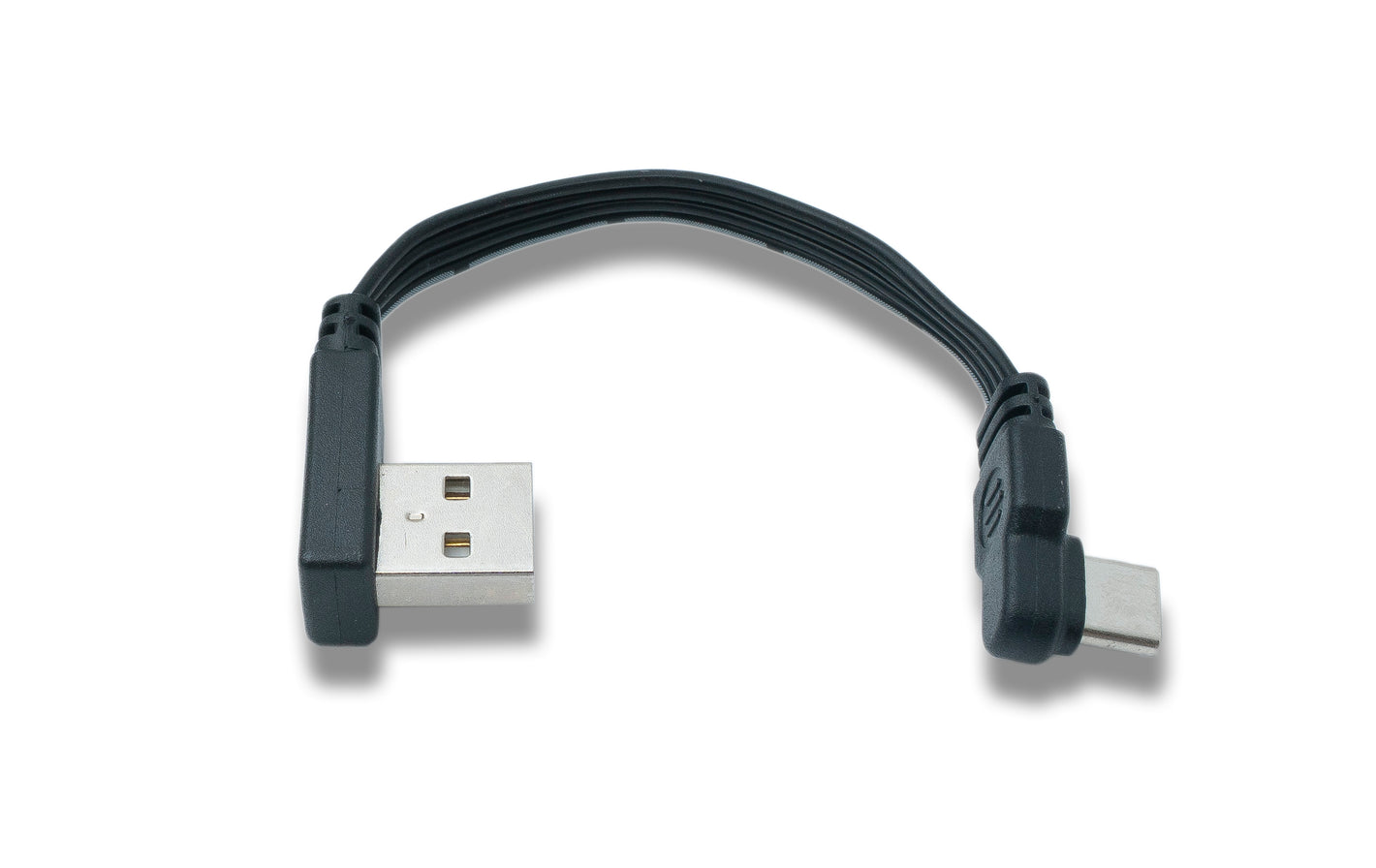 SYSTEM-S USB 3.1 Kabel 10 cm Typ C Stecker zu 2.0 Typ A Stecker Flachkabel Winkel