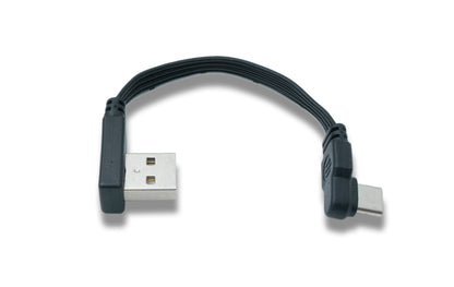 SYSTEM-S USB 3.1 Kabel 10 cm Typ C Stecker zu 2.0 Typ A Stecker Flachkabel Winkel
