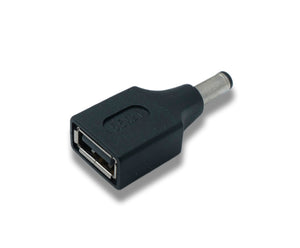 SYSTEM-S DC Adapter 20V 5,5 x 2,1 Stecker zu USB 2.0 Buchse Kabel in Schwarz