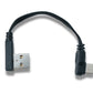SYSTEM-S USB 3.1 Kabel 10 cm Typ C Stecker zu 2.0 Typ A Stecker Flachkabel Winkel