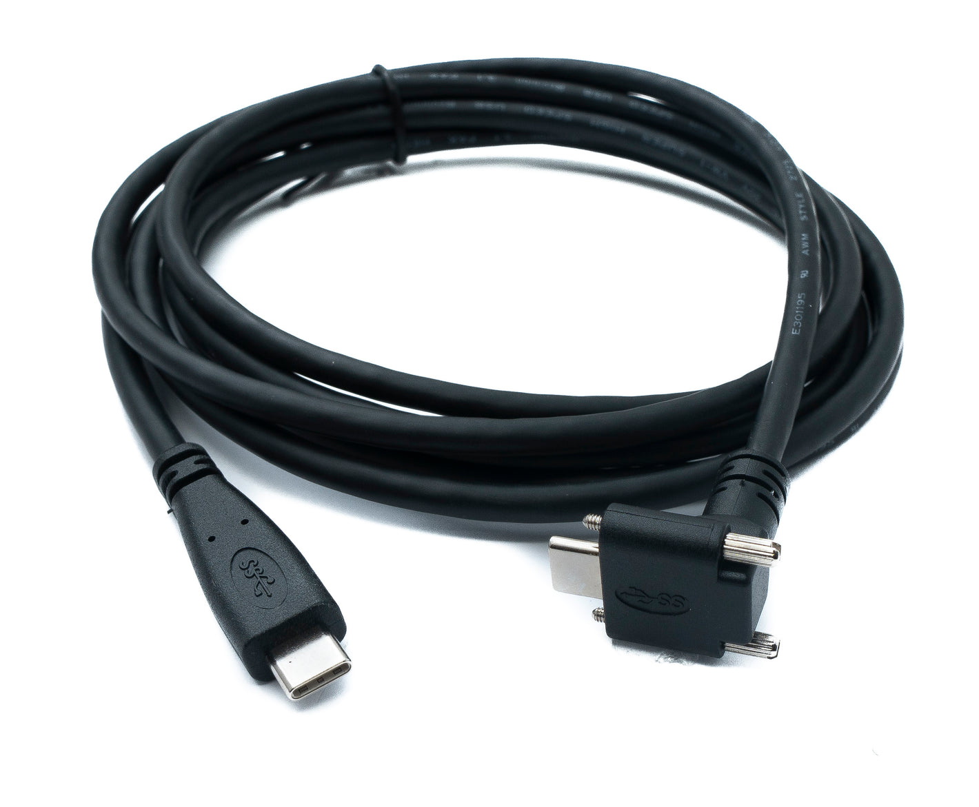SYSTEM-S USB 3.1 Gen 2 Kabel 2 m Typ C Stecker zu Stecker Panel Mount Winkel Up Down Angled 10 Gbit/s 100W