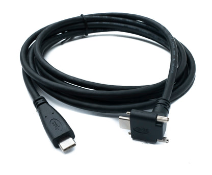 SYSTEM-S USB 3.1 Gen 2 Kabel 2 m Typ C Stecker zu Stecker Panel Mount Winkel Up Down Angled 10 Gbit/s 100W