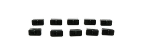 SYSTEM-S 10x USB Type A port cover silicone anti dust protection 7 x 2 mm plug in black