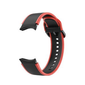 Bracelet en silicone 20 mm pour montre intelligente Samsung Galaxy Watch 5 4 Rouge Noir