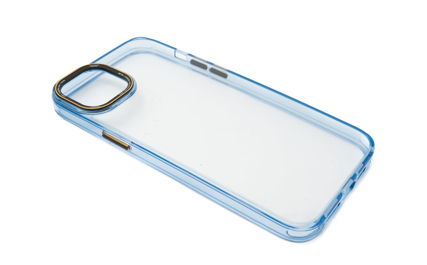 Coque de protection antichoc en TPU SYSTEM-S en coque transparente bleue pour iPhone 14 Plus