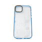 Custodia protettiva antiurto in TPU di colore blu trasparente per iPhone 14 Plus