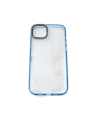 Funda protectora de TPU a prueba de golpes SYSTEM-S en funda transparente azul para iPhone 14 Plus