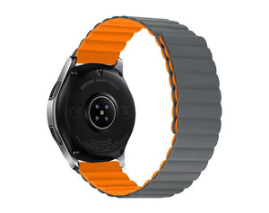 Bracelet magnétique en silicone 20 mm pour montre intelligente en gris orange