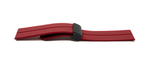 SYSTEM-S Armband 20 mm aus Silikon mit Kippfaltschließe für Smartwatch in Rot