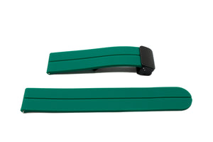 SYSTEM-S 20 mm silicone strap with folding clasp for smartwatch in green