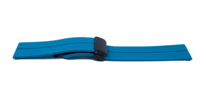 SYSTEM-S Armband 20 mm aus Silikon mit Kippfaltschließe für Smartwatch in Blau