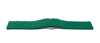 Bracciale 20 mm in PC con chiusura pieghevole a farfalla per smartwatch in verde