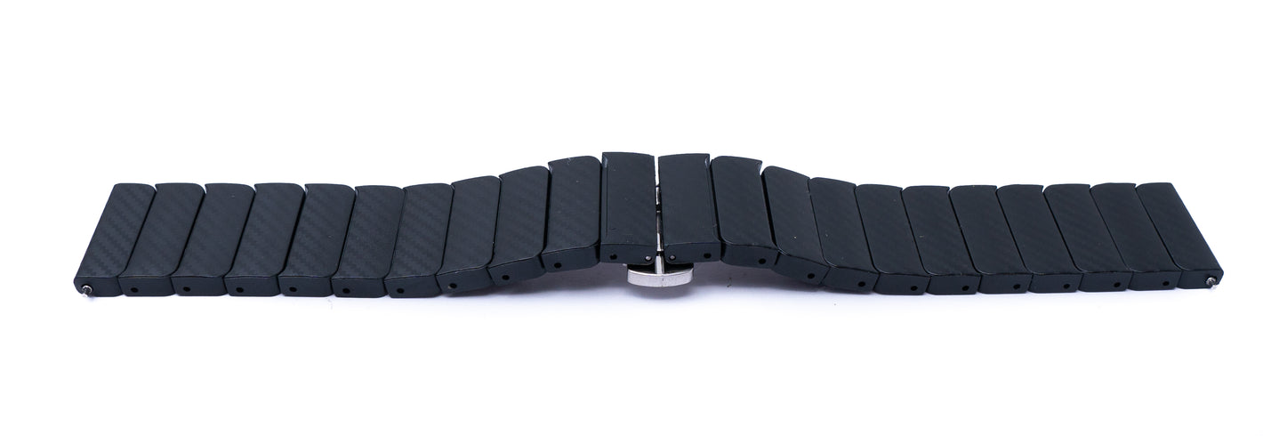 Bracciale 20 mm in PC con chiusura pieghevole a farfalla per smartwatch in nero