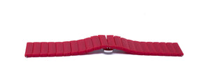 Bracelet 20 mm en PC avec boucle déployante papillon pour montre connectée en rouge