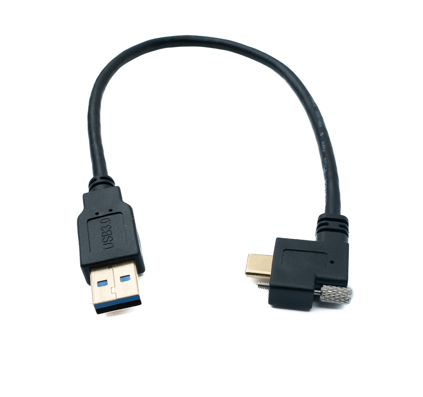 SYSTEM-S USB 3.1 Kabel 30 cm Typ C Stecker zu 3.0 A Stecker Winkel Left Right Angled