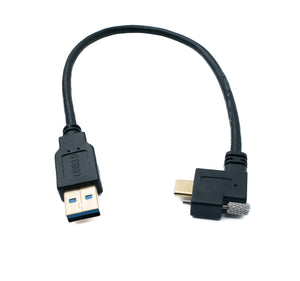 SYSTEM-S USB 3.1 Kabel 30 cm Typ C Stecker zu 3.0 A Stecker Winkel Left Right Angled
