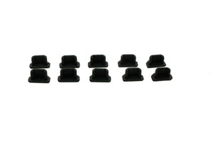 SYSTEM-S 10x USB Micro B Port Abdeckung Silikon Anti Staub Schutz 7 x 2 mm Stecker in Schwarz