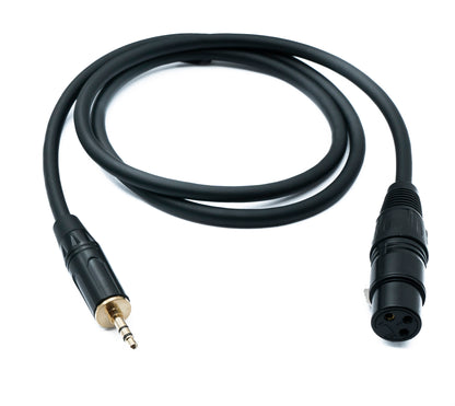 SYSTEM-S Audio XLR cable 100 cm 3-pin socket to jack AUX 3.5 mm 3-pin TRS plug adapter