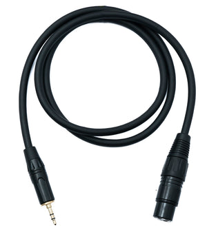 SYSTEM-S Audio XLR Kabel 100 cm 3 polig Buchse zu Klinke AUX 3,5 mm 3 polig TRS Stecker Adapter