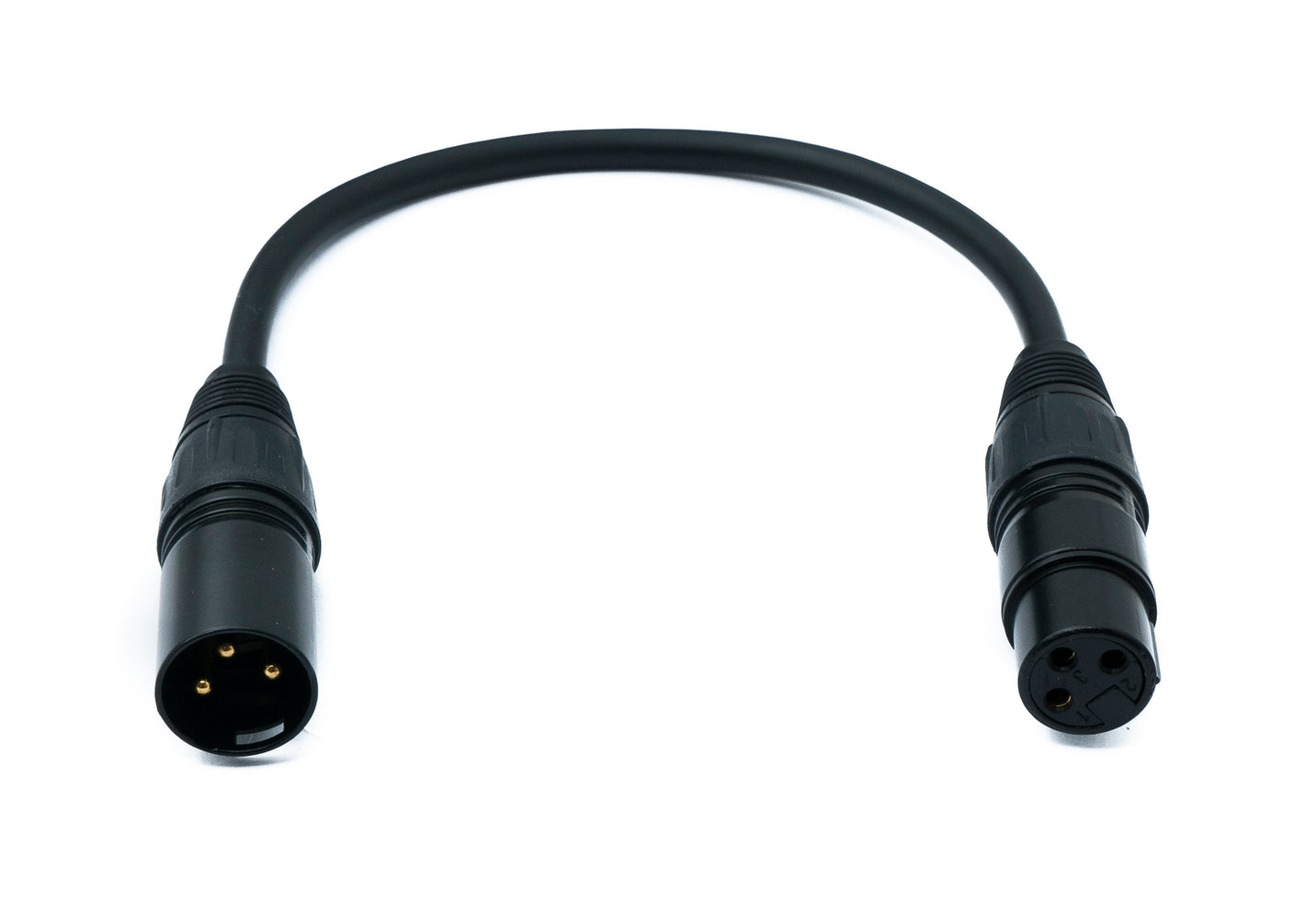 SYSTEM-S Audio XLR cable 30 cm 3-pin male to female adapter in black