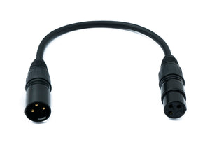 SYSTEM-S Audio XLR Kabel 30 cm 3 polig Stecker zu Buchse Adapter in Schwarz