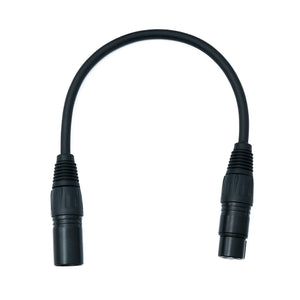 SYSTEM-S Audio XLR cable 30 cm 3-pin male to female adapter in black