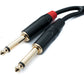 SYSTEM-S Audio Y jack cable 50 cm 2x 6.35 mm 2-pin plug to 3.5 mm 3-pin plug AUX adapter