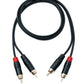 SYSTEM-S Audio Cinch 2 RCA Kabel 100 cm 2 polig Stecker zu Stecker Adapter in Schwarz