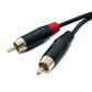 SYSTEM-S Audio Cinch 2 RCA Kabel 100 cm 2 polig Stecker zu Stecker Adapter in Schwarz