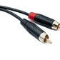 SYSTEM-S Audio Cinch 2 RCA cable 100 cm 2-pin male to male adapter in black