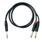 SYSTEM-S Audio Y jack cable 100 cm 1x 6.35 mm 2-pin plug to 2x plug AUX adapter