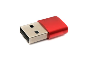 Adaptateur SYSTEM-S USB 3.1 type C femelle vers 2.0 type A mâle en rouge