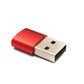 Adaptateur SYSTEM-S USB 3.1 type C femelle vers 2.0 type A mâle en rouge