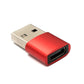 Adaptateur SYSTEM-S USB 3.1 type C femelle vers 2.0 type A mâle en rouge