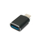 SYSTEM-S USB 3.1 adapter type C male to 3.0 A female 5 Gbit/s 100W in black