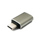 SYSTEM-S USB 3.1 Adapter Typ C Stecker zu 3.0 A Buchse 5 Gbit/s 100W in Anthrazit