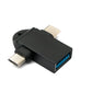 SYSTEM-S USB Y Adapter 3.1 Type C &amp; 2.0 Micro B Male to 3.0 A Female Loop in Black