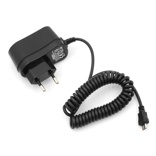 System-S Micro USB power supply charger with spiral cable 30 - 135 cm