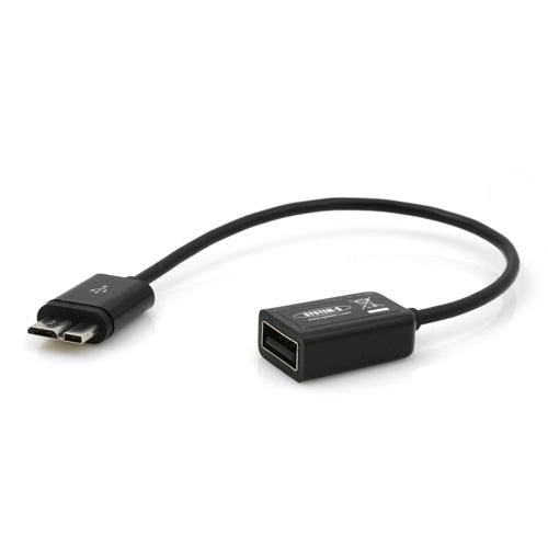 System-S Short Micro USB 3.0 On-The-Go Host Cable OTG Adapter Cable Host Adapter Data Cable 17 cm in Black for Samsung Galaxy Note 3