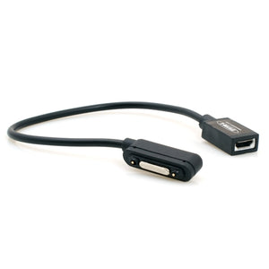 System-S micro USB to magnetic plug charging cable for Sony Xperia Z1 Xperia Z Ultra 20 cm