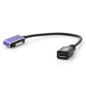 System-S Micro USB to Magnet Plug Charging Cable Magnet Plug with LED Display for Sony Xperia Z1 Xperia Z2 Compact Purple