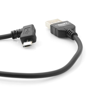 SYSTEM-S Cable micro USB con conector acodado, cable de datos y cable de carga con ángulo de 90°, 20 cm