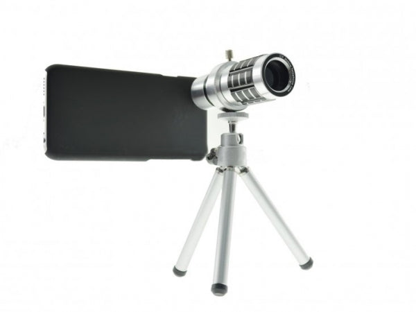 System-S 12x Telescope Telephoto Lens Zoom Lens with Hard Shell Case and Mini Tripod Tripod for iPhone 6