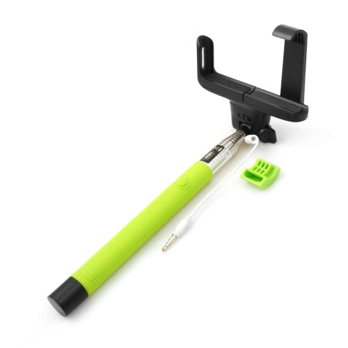 System-S Universal Monopod Selfiepod Selfiestick Telescopic Stick Holder (approx. 23.5 cm - 100 cm length) with ¾ screw and adapter (approx. 6 cm - 8.5 cm width) for selfies with remote shutter release green