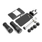 System-S lens set (20X microscope / wide angle 0.68X (+Macro 1.25X) / fisheye 180° / 2X / 9X / 12X telephoto) with mini tripod and case for Samsung Galaxy S6