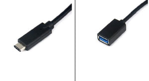 System-S USB 3.1 Type C Male to USB 3.0 Type A or USB 2.0 Female Data Cable Charging Cable Adapter Extension 50 cm